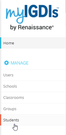 Select Students on the left