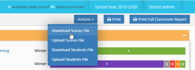 select Actions, then Download Scores File